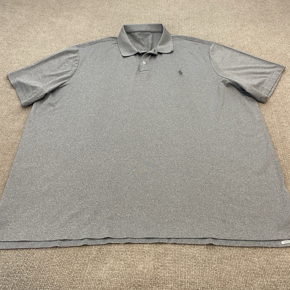 Polo Ralph Lauren Polo Shirt Men XXL Gray Performance Stretch Jersey Golf Preppy